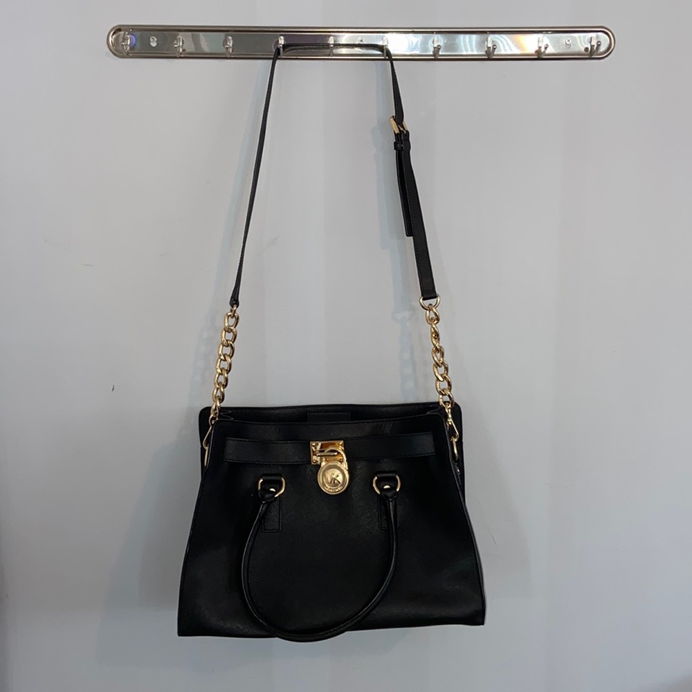 Michael Kors - Large Saffiano Leather Hamilton East West Satchel - Picture 2 of 10